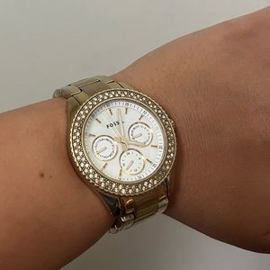 Gold Fossil Watch